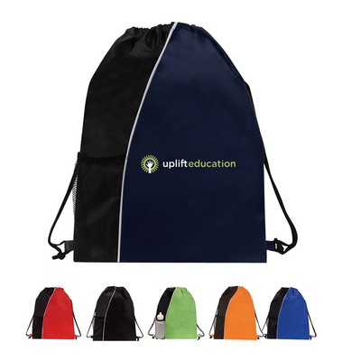 Sport Mesh Pocket Drawstring Backpack