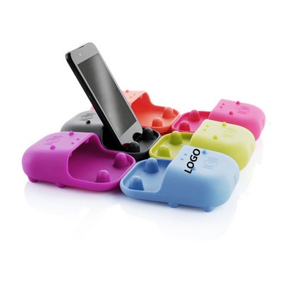 Hippo Shaped Silicone Phone Stand & Speaker