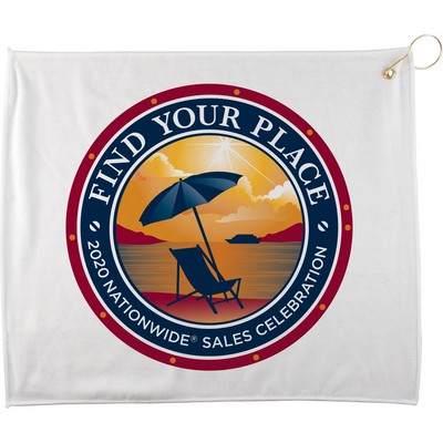 15" X 18" Full Color Polyester White Golf Towel