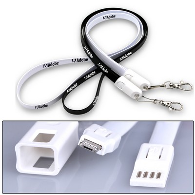 2-in-1 USB Charging Cables w/Lanyard (Shorter Prod Time)