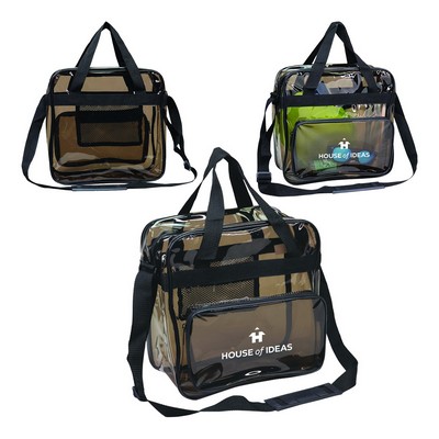 Black Vinyl Transparent Messenger Bag