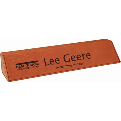 10 1/2" Rawhide Laser Engraved Leatherette Desk Wedge