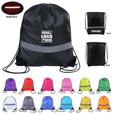 Drawstring Cinch Backpack w/Reflector