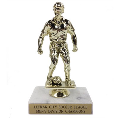 6½" Male Soccer Trophy w/Marble Base