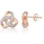 Jilco Inc. Rose Gold Diamond Love Knot Earrings