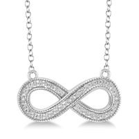 Jilco Inc. Sterling Silver Diamond Infinity Necklace