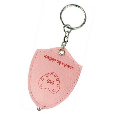 Shield PU Leather LED Keychain