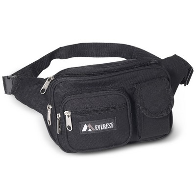 Everest Black Multiple Pocket Waist Pack