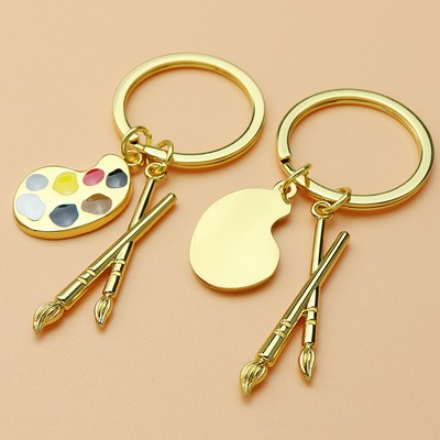 Gold/Silver Painting Palette Keychain