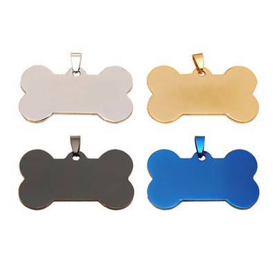 Titanium Steel Bone Shaped Dog Collar Tag