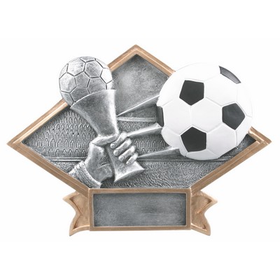 8 1/2" x 6" Soccer Diamond Plate Resin