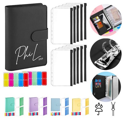 PU Leather 6-Ring Loose Leaf Budget Binder