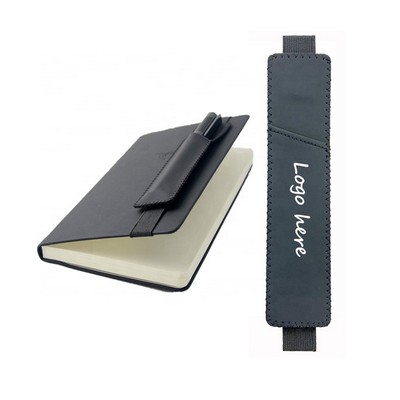 Leather Notebook Pencil Holder with Elastic