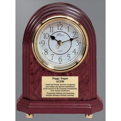 Rosewood Mantle Clock 8"H