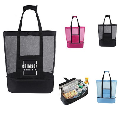 Mesh Beach Tote Bag Cooler Bag