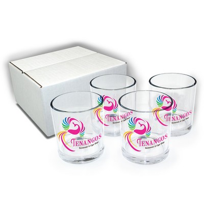 10 Oz. Full Color Digital Rocks Glass - Gift Set of 4