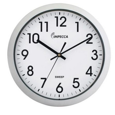 Impecca 12 Inch Quiet Movement Wall Clock White