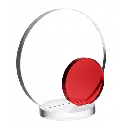 Red Eclipse Crystal Award, 6 1/4"H