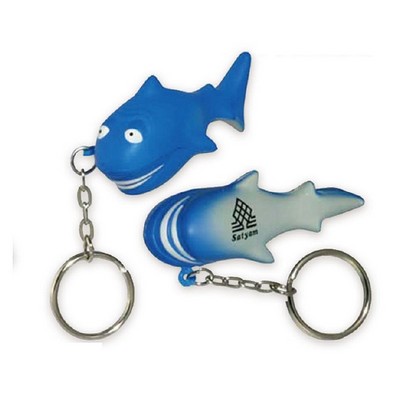 Cartoon Shark Stress Ball with Key Chain