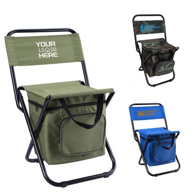 Portable Foldable Camping Chair with Cooler Bag