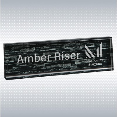 9 1/2" x 2 3/4" Gray Brick Acrylic Name Bar