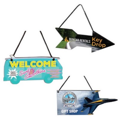 Ultra Vivid Recycled Wood Hanging Signs