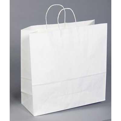 Digitally Printed White Kraft Paper Shopping Bag (16"x6"x19.25")