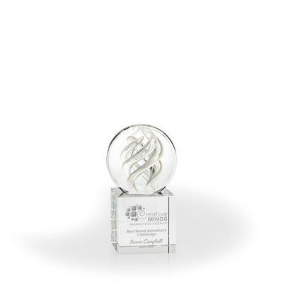 Ionia Art Glass Sphere Award - Clear Cube