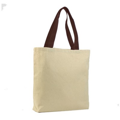 Cotton Canvas Tote with color handles