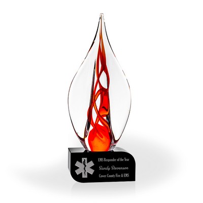 Avondale Art Glass Award - Black Oblong Base