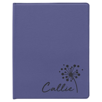 Purple 9-1/2" x 12" Portfolio with Notepad, Laserable Leatherette