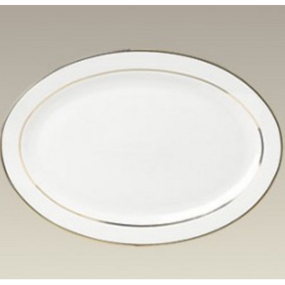 14'' Double Gold Band Oval Platter