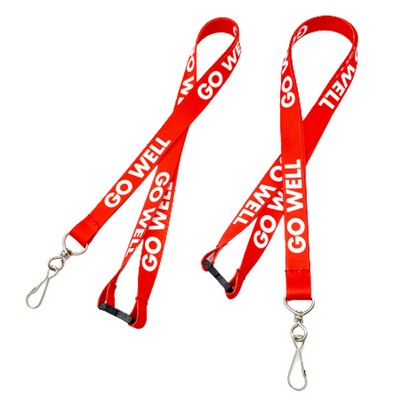 3/4" Polyester Dye Sublimation Lanyards w/Safety Break and J-hook Clip