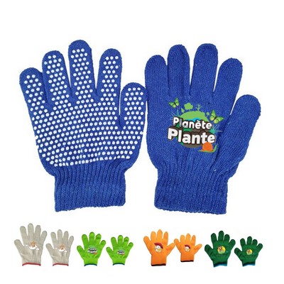 Kid's Non Slip Safety Knitted Gloves