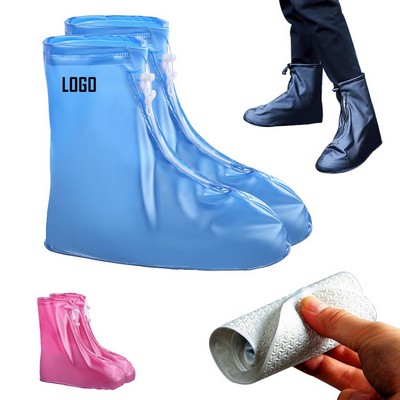 Unisex High Top Silicone Shoe Cover w/Zipper Closure