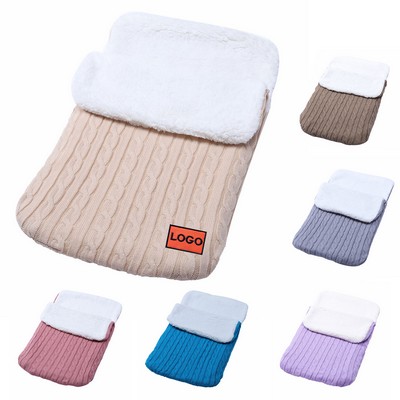 Knitted Fleece Lined Baby Sleeping Bag