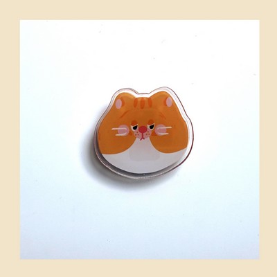 Cute Cat Shaped Acrylic Album Memo Clip Bag Binder Sealing Clip Food Bag Clamp-Two Sides Imprint