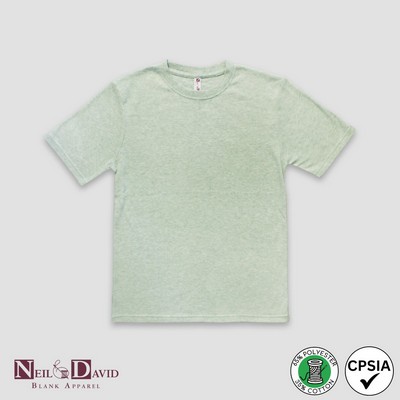 Unisex Adult Short Sleeve T-Shirts - Sage Heather - Polyester-Cotton Blend - Neil & David®