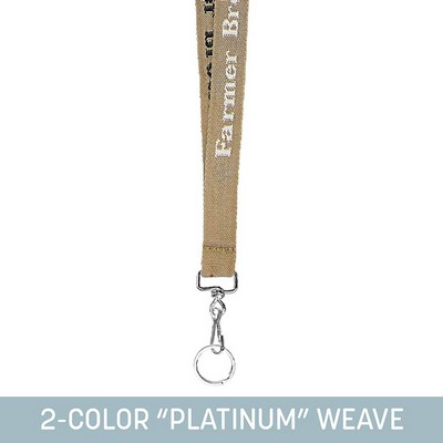 3/4" Woven Lanyard w/ Swivel Snap & Split Ring - "Platinum" Weave