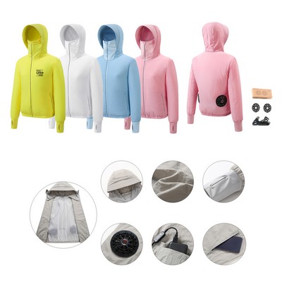 Women's Breathable Cooling Coat With Mini Fan