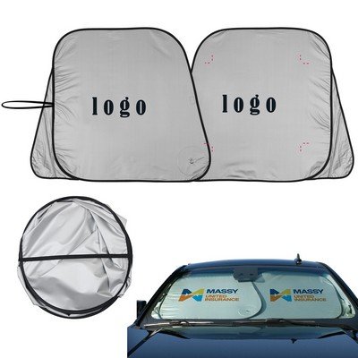 Collapsible Fabric Sun Shade Dual Panel With Pivot System