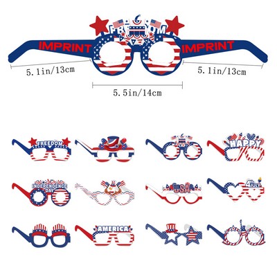 8 Pieces Independence Day American Flag Paper Glasses Set