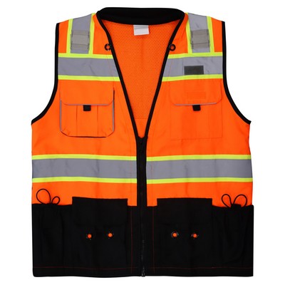 ANSI Class 2 Orange Deluxe Surveyors Vest