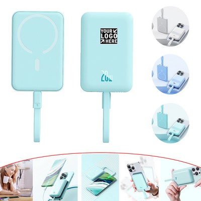 Wireless Portable Charger, 10000mAh Magnetic Power Bank