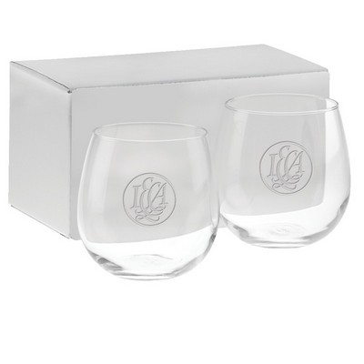 16.75 Oz. Etched Stemless Red Wine Gift Set