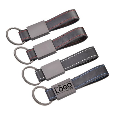 Genuine Leather Zinc Alloy Keychain