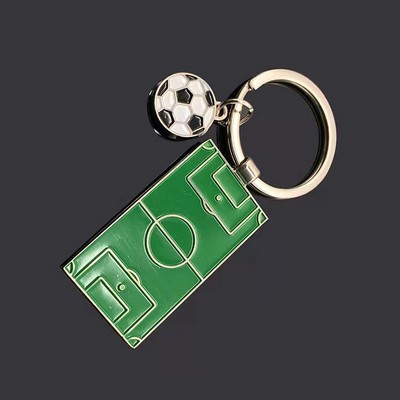 Zinc Alloy Football Field Keychain