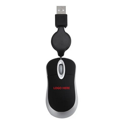 Mini Optical Mouse With Retractable Cord