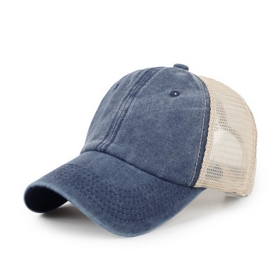 Premium Washed Cotton Custom 6 Panel Trucker Cap