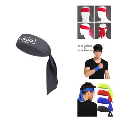 Customizable Athletic Tie Back Sports Headband